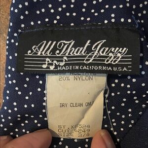 All That Jazz Blue and White Polka Dot Dress X-Small this is a 3/4 Vintage